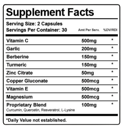 Beyond Simplex supplement facts